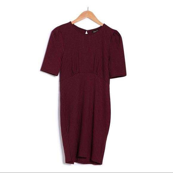 Max + Ash short sleeve knit sheath dress in Raisin SZ Medium casual - Picture 3 of 3